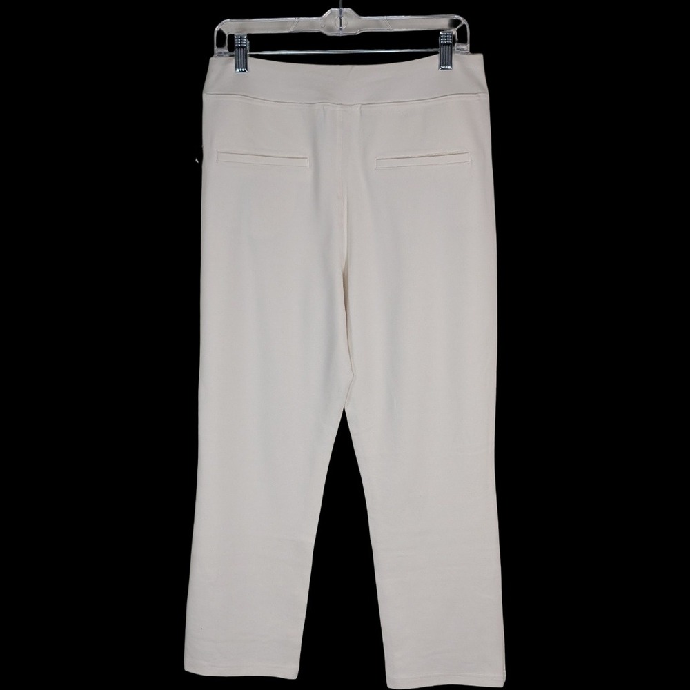 Jingle Belles by‎ Kim Gravel Ponte Ankle Pants Women 12P Eggnog Sparkle Button